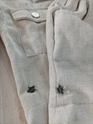 Completo bimba beige Overkids XS fili argentati