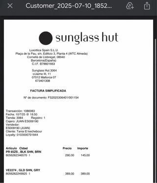 Gafas de sol Versace Oro y Negro unisex