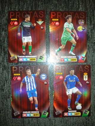 4 Cartas Panini Adrenalyn XL PROTAS