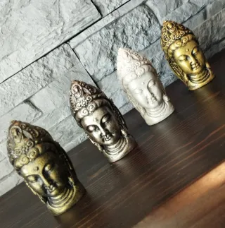 Set Pz.4 Teste Statua Buddha  Scultura Zen
