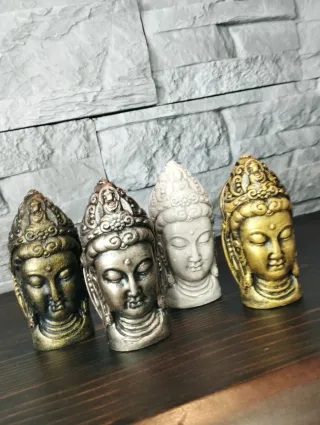 Set Pz.4 Teste Statua Buddha  Scultura Zen