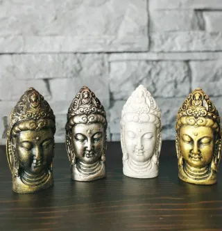Set Pz.4 Teste Statua Buddha  Scultura Zen