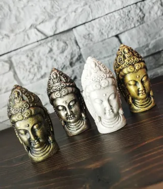 Set Pz.4 Teste Statua Buddha  Scultura Zen