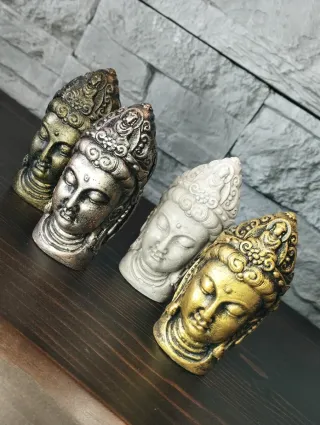 Set Pz.4 Teste Statua Buddha  Scultura Zen