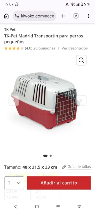 Transportín perro/gato mediano/grande nuevo