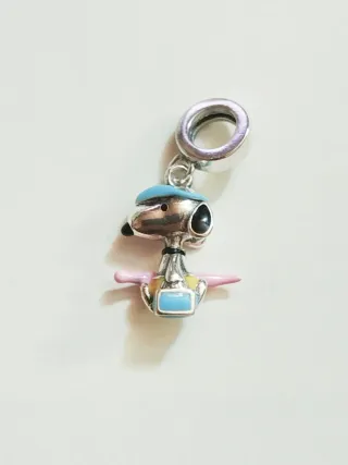 Charm Snoopy Playa Plata 925