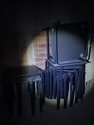 Mesas de terraza metálicas negras