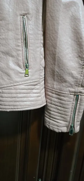 Chaqueta cuero rosa palo