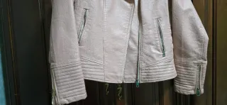 Chaqueta cuero rosa palo