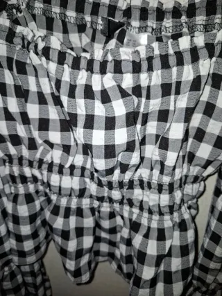 Camiseta cuadros vichy crop top XS