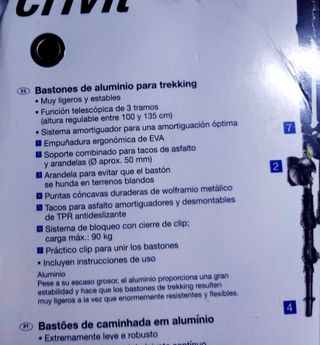 Bastones de trekking aluminio Crivit (2 unidades)