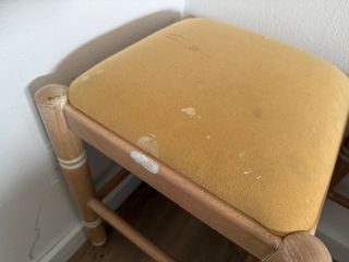 2 Taburetes Madera Tapizado Amarillo