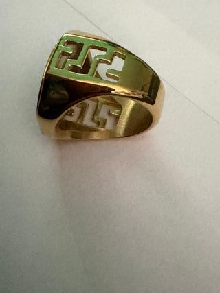 Anillo sello dorado estilo Medusa / estilo griego