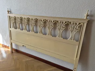 Cabecero madera lacada blanca cama 135