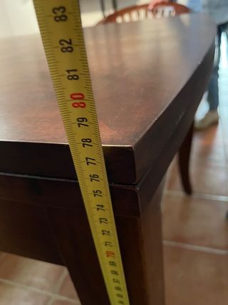 Mesa rústica extensible y 4 sillas madera