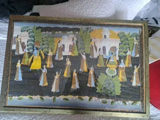 Quadro indiano dipinto su tessuto