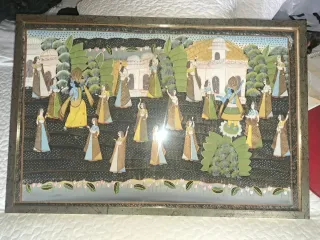 Quadro indiano dipinto su tessuto