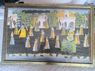 Quadro indiano dipinto su tessuto