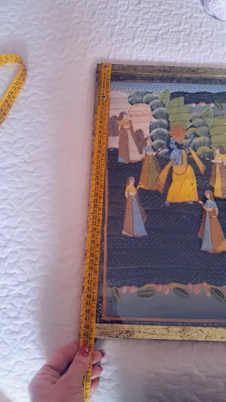 Quadro indiano dipinto su tessuto