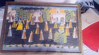 Quadro indiano dipinto su tessuto