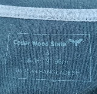 Camiseta Negra Cedar Wood State Talla S Algodón