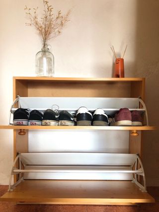 Mueble zapatero de madera gran capacidad