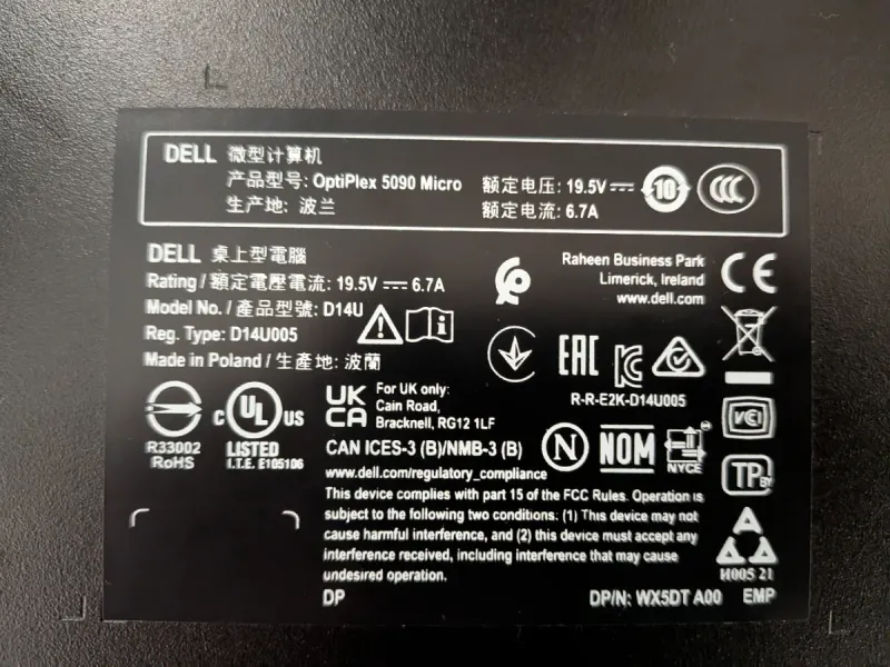 Dell OptiPlex 5090 Micro i3 16GB RAM 360GB SSD afbeelding 3