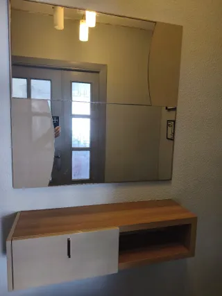 Mueble entrada colgante con espejo