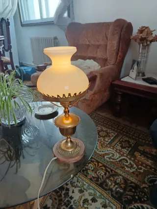 Coppia di lampade vintage in marmo e bronzo