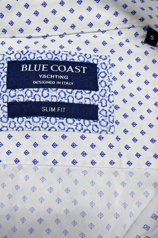 Camisa Blue Coast blanca estampado azul S