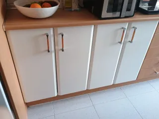 Muebles de cocina madera y blanco