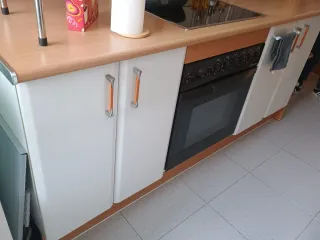 Muebles de cocina madera y blanco