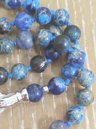 Collana Giada Imperiale Blu con Gancio Argentato