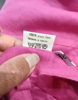 Gonna Adelaide tg 48 italiana in lino fucsia