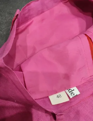 Gonna Adelaide tg 48 italiana in lino fucsia