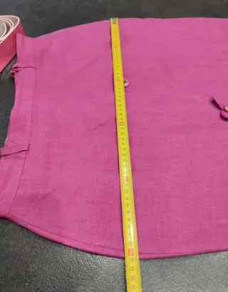 Gonna Adelaide tg 48 italiana in lino fucsia