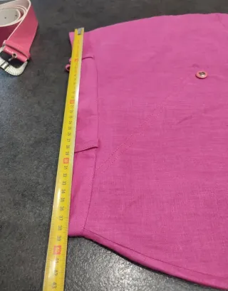 Gonna Adelaide tg 48 italiana in lino fucsia