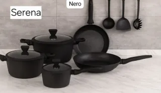 Set Pentole 11 Pezzi Beige o grigio o nero