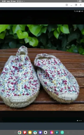 Zapatillas esparto flores talla 40