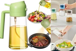 Set Oliera Spray + Barattoli Spezie 4 Pezzi