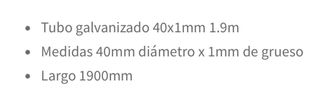 Tubo metálico Largo 1’90