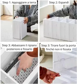 Scarpiera 6 scatole impilabili