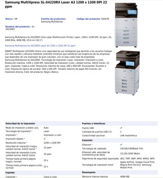 Fotocopiadora Samsung MultiXpress Profesional