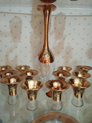 Servizio Murano Vetro Oro Trasparente