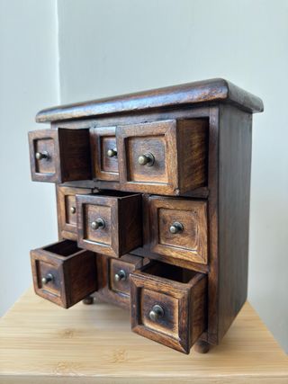 Cofre joyero madera antiguo italiano siglo XX