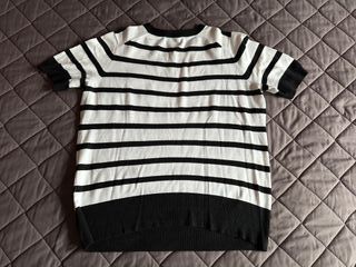 Camiseta Top Jersey Punto Zara Rayas Mujer Talla M