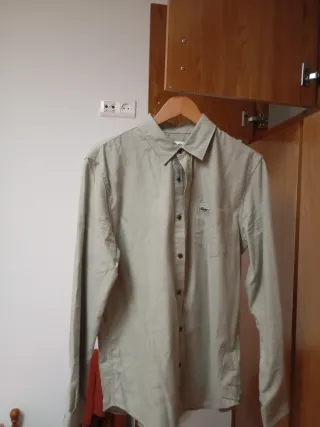 Camisa Lacoste Hombre Talla 38 Beige Sin Estrenar