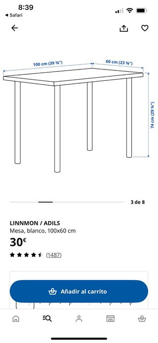 2 Mesas Escritorio Ikea.  100 y 120