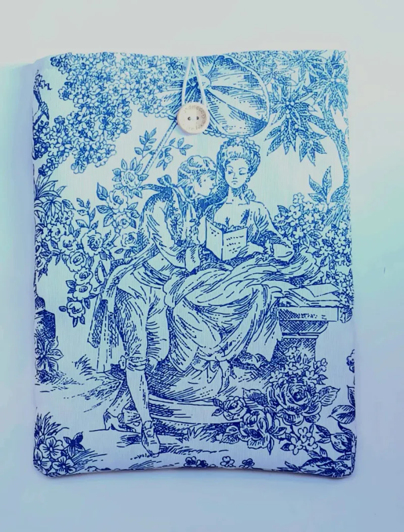 Funda protectora libro o tablet toile de jouy azul