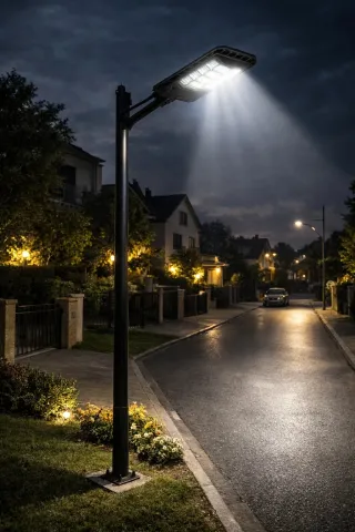 LAMPIONE LED SOLARE 2000W CON STAFFA CREPUSCOLARE